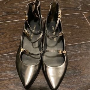 Stuart Weitzman Flippy Three Strap Mary Jane Flat